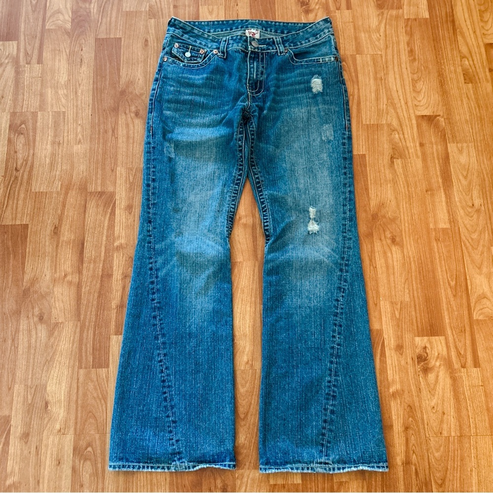 True Religion Jeans Women 31 Mid Rise Bootcut Flare Denim 100% Cotton 31 Y2K Vtg